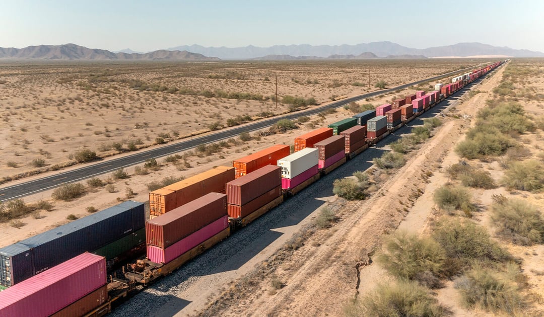 Stacked trains desert
